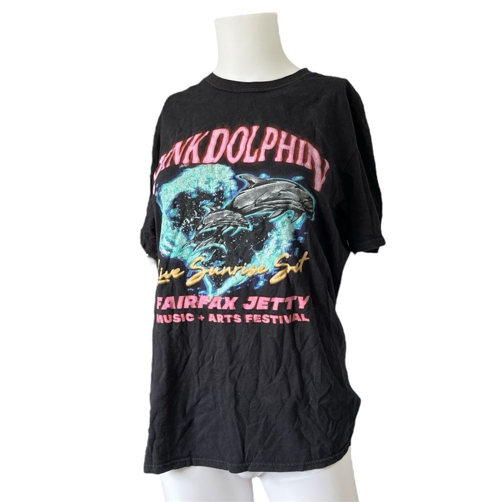 Pink + Dolphin 2008 Fairfax Jetty Music Arts Festival Graphic Tshirt Size Medium